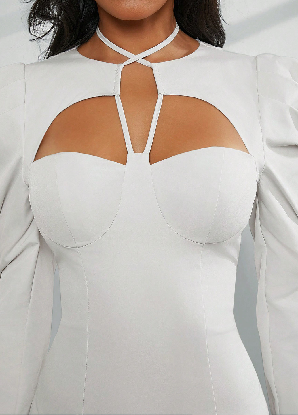 Молочна коктейльна, кежуал сукня силуетна SHEIN однотонна