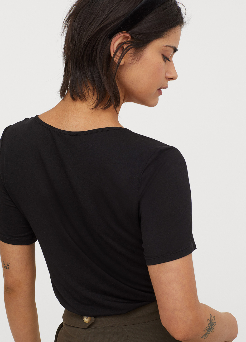Чорна літня футболка для годуючих H&M