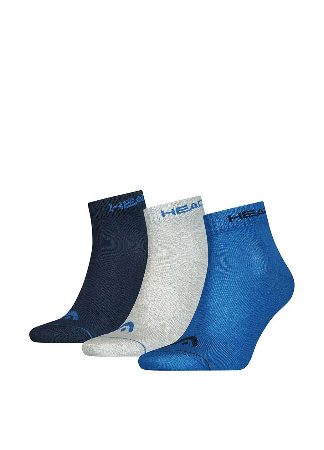 Шкарпетки (3 пари) Head логотипи сіро-сині спортивні