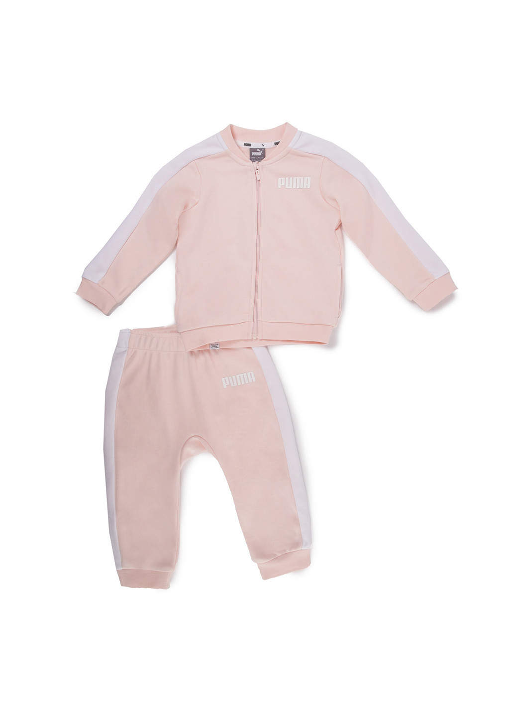 Детский комплект Contrast Infant Tracksuit Puma однотонный розовый спортивный хлопок, полиэстер, эластан