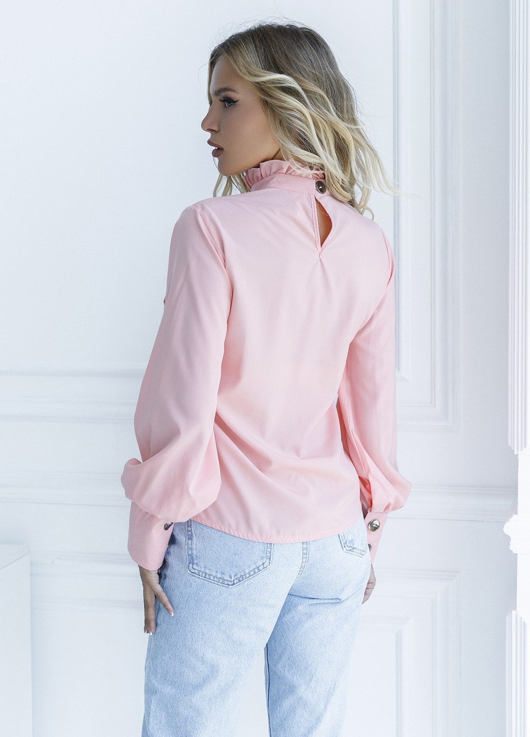 Розовая демисезонная блуза женская ISSA PLUS SA-10