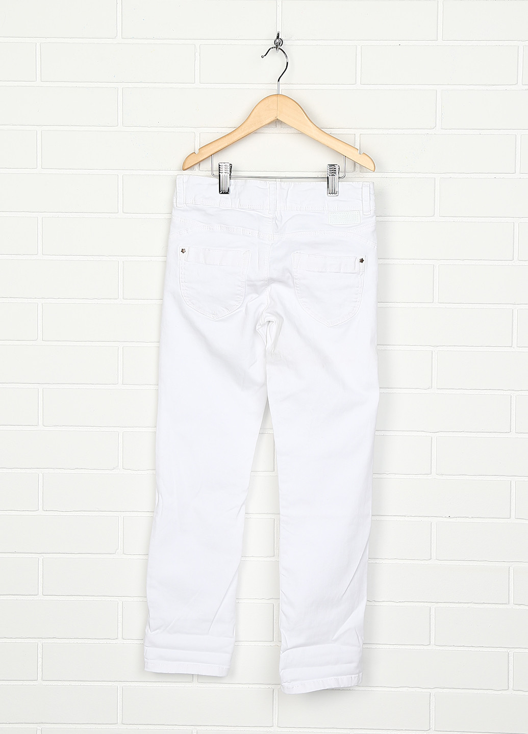 Белые демисезонные прямые джинсы Okaidi