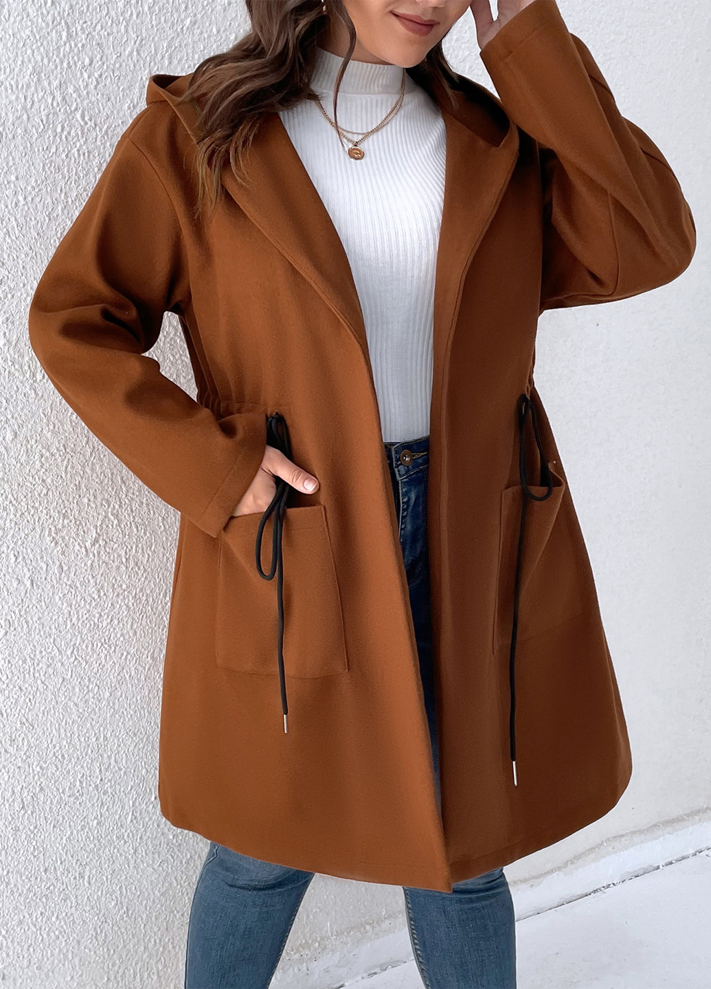 Коричневое демисезонное Пальто Emery Rose