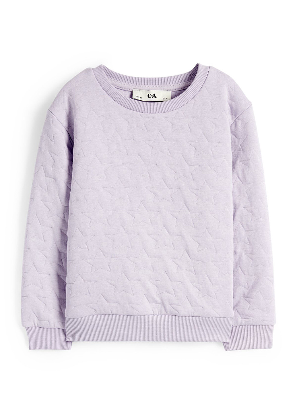 C&A свитшот однотонный сиреневый кэжуал хлопок