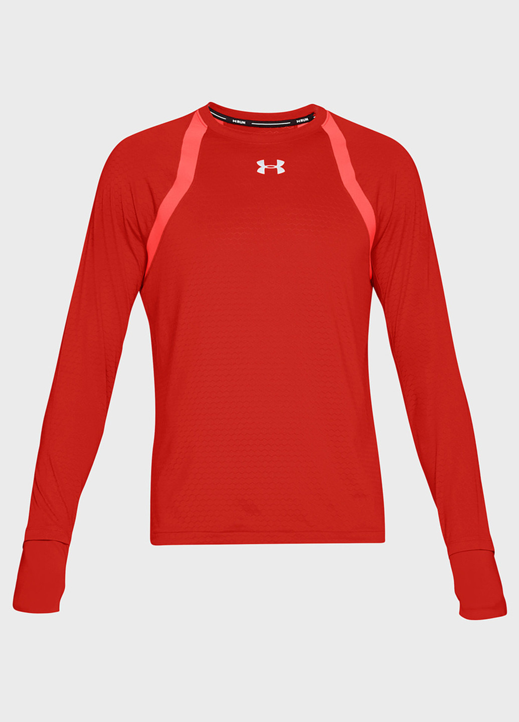 Красный демисезонный спортивный лонгслив Under Armour с логотипом
