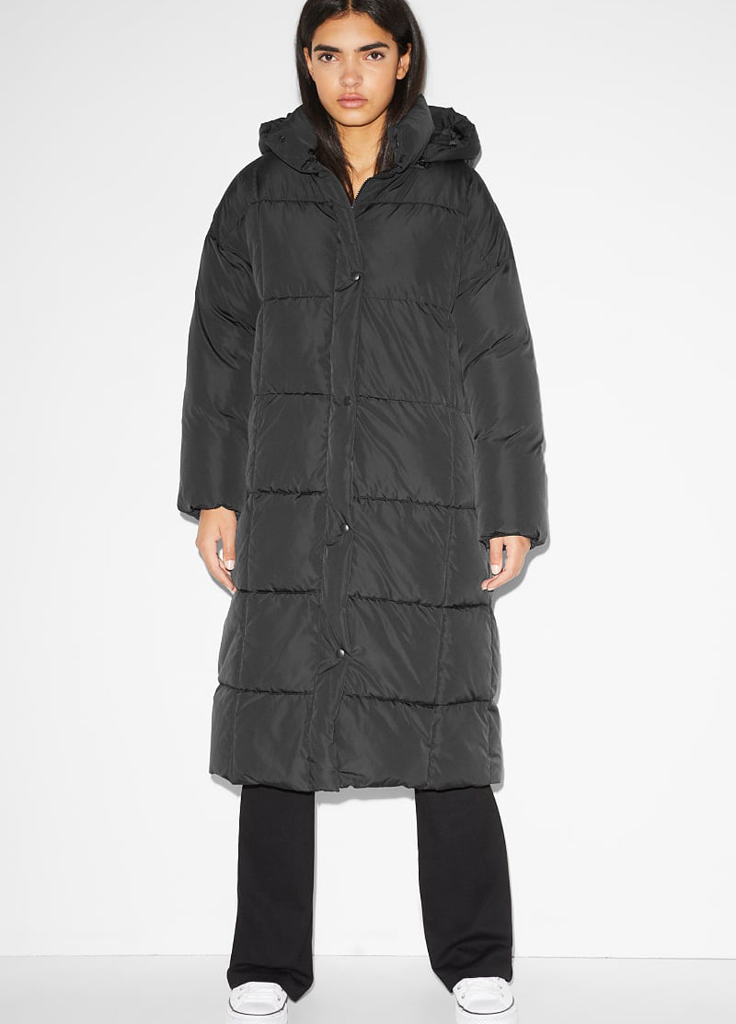 Чорна демісезонна куртка куртка-пальто C&A