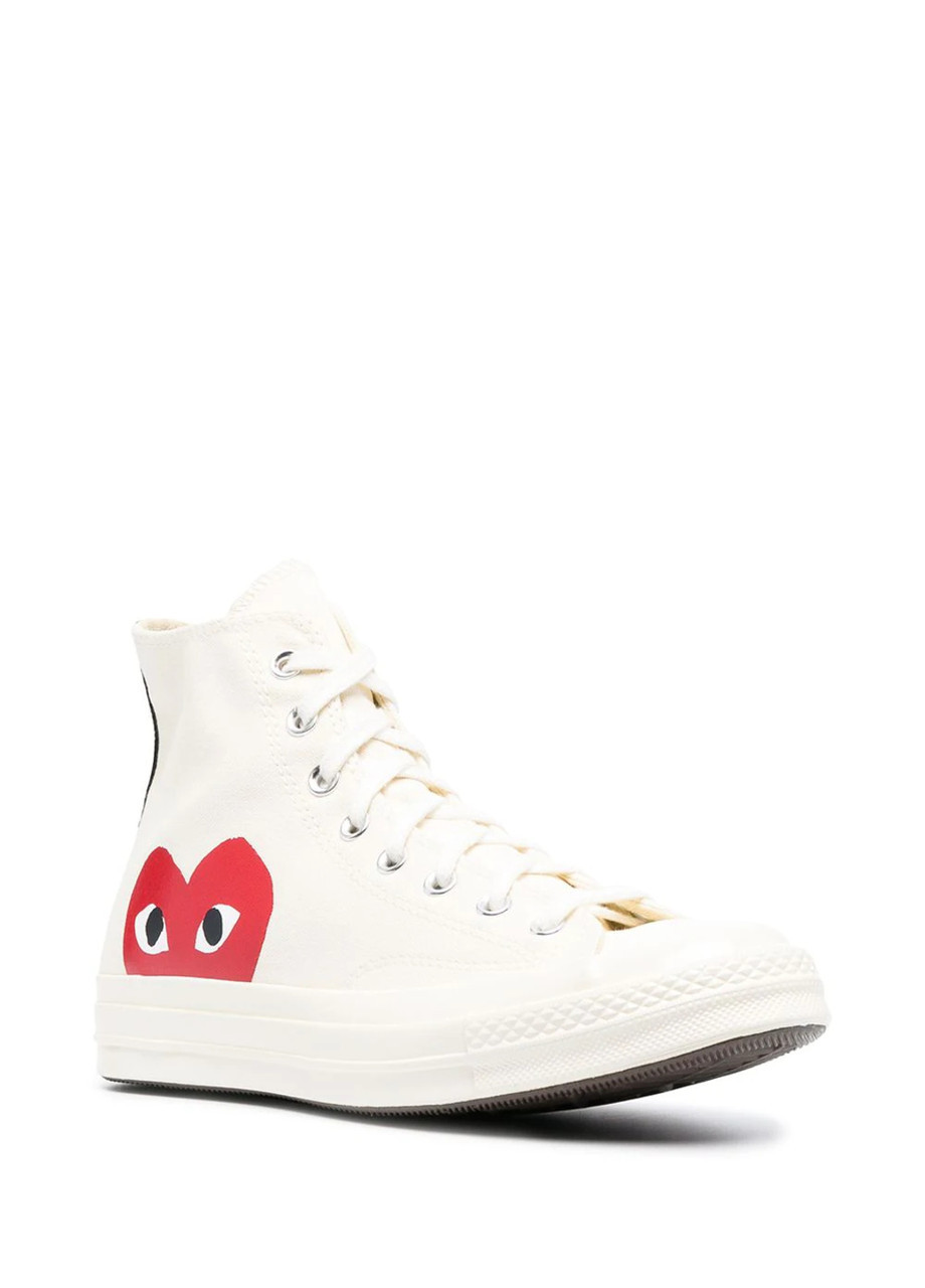 Белые кеды Converse Chuck Taylor All-Star 70s Hi Конверс Comme des Garcons PLAY White 150205C