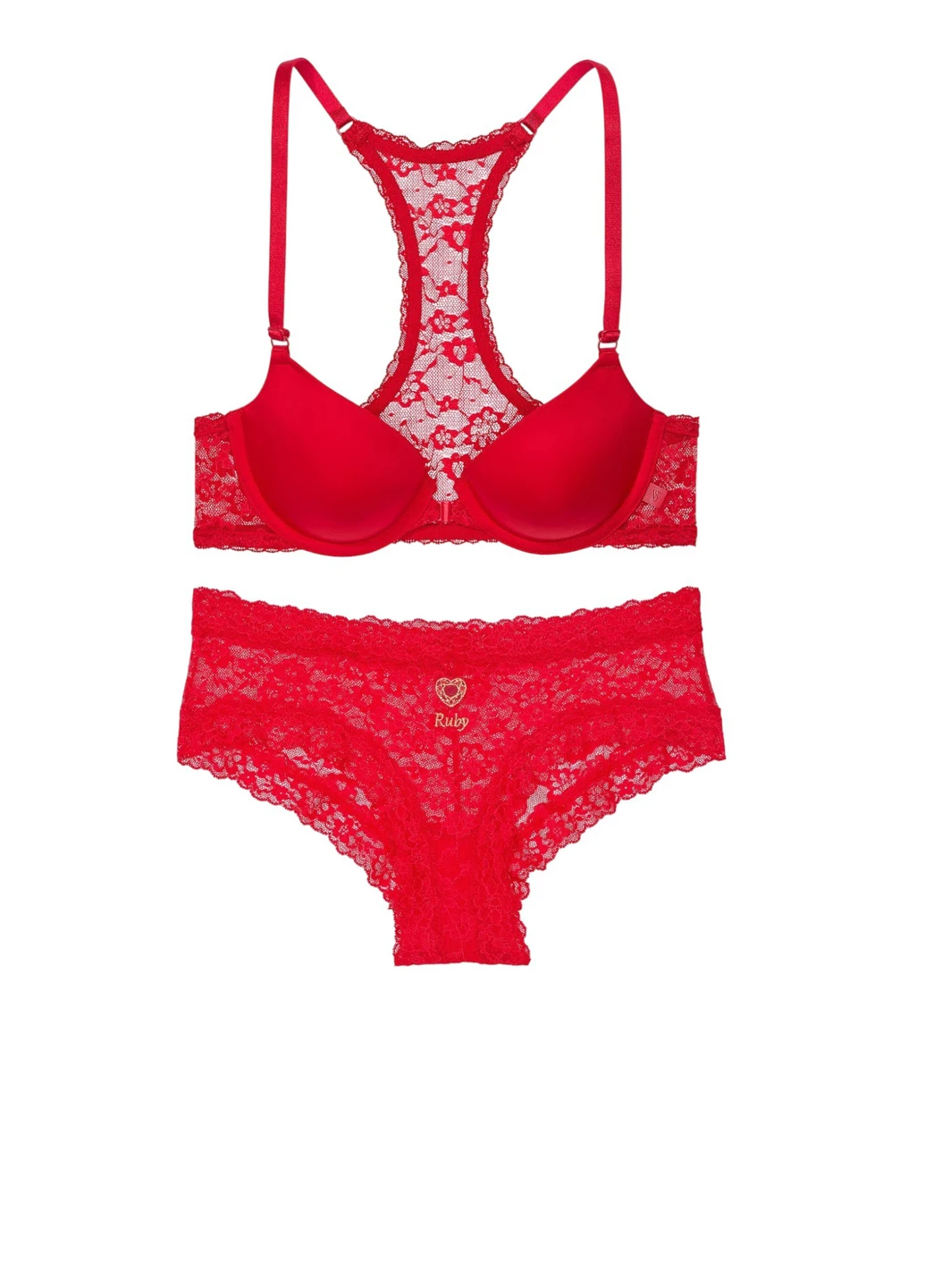 Червоний демісезонний комплект (бюстгальтер, трусики) Victoria's Secret