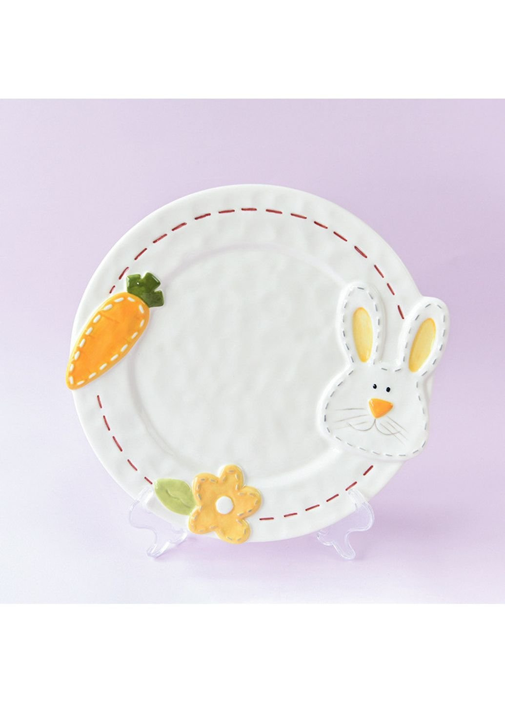 Тарелка керамическая круглая Кролик с морквой 6795 23.7 см No Brand (253614829)