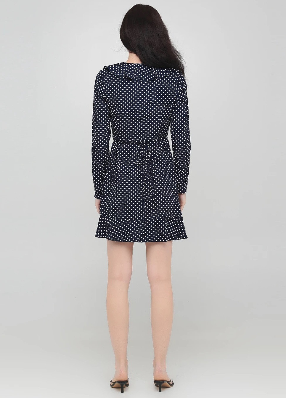 Синя кежуал плаття на запах горошок Mela London