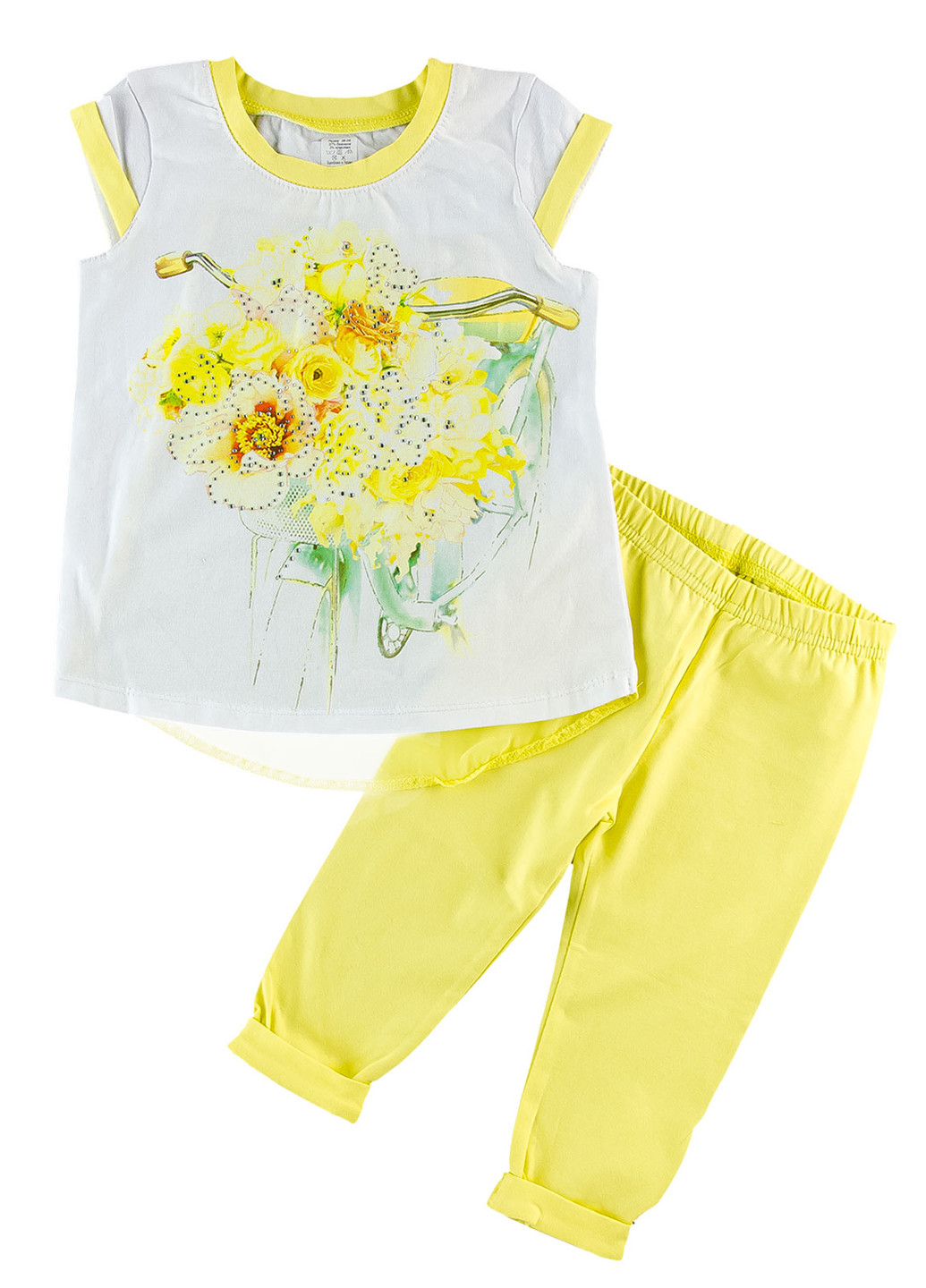 Желтый летний комплект (футболка, леггинсы) Z16