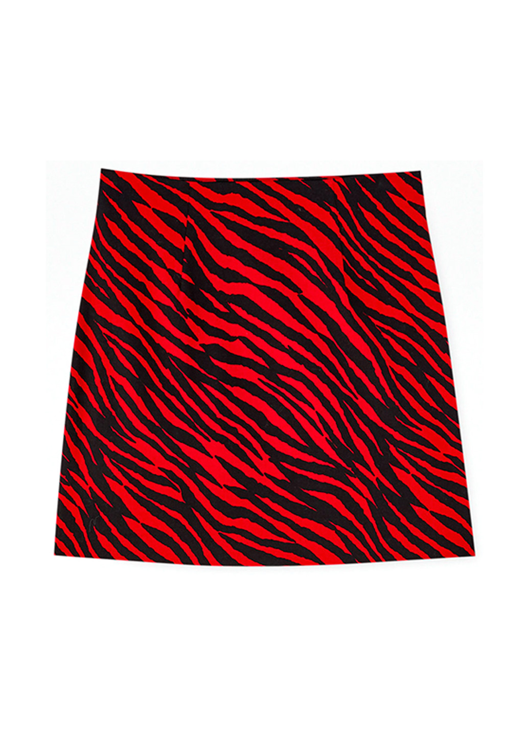 Красная кэжуал зебра юбка Pull & Bear а-силуэта (трапеция)