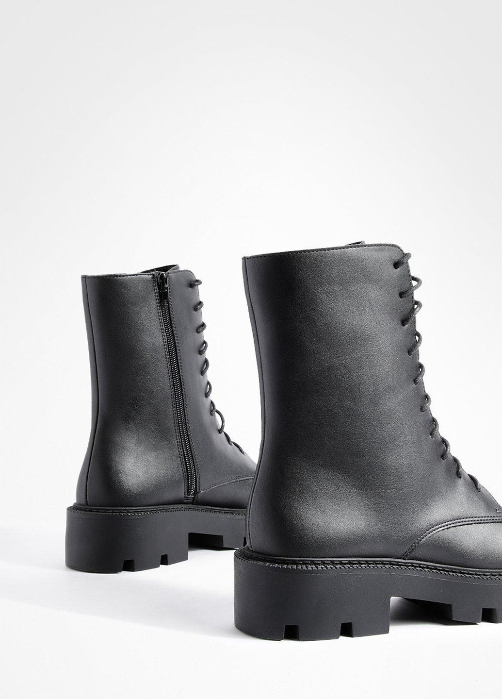 Осенние ботинки берцы Boohoo со шнуровкой из искусственной кожи