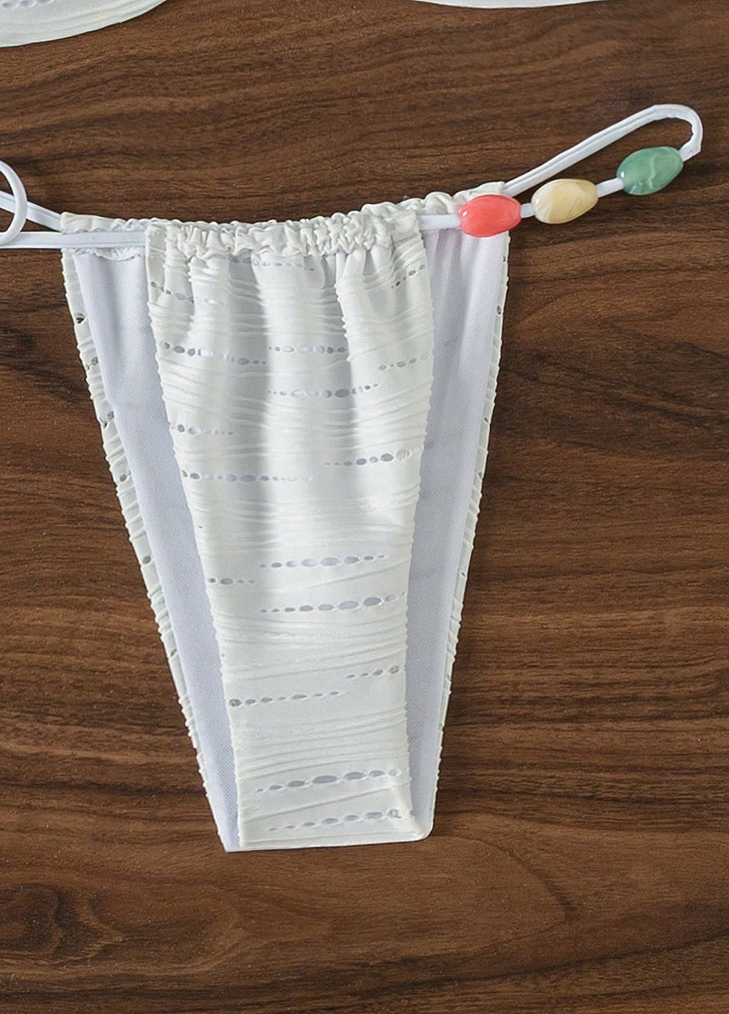 Белый летний купальник (лиф, трусики) раздельный, бандо SHEIN