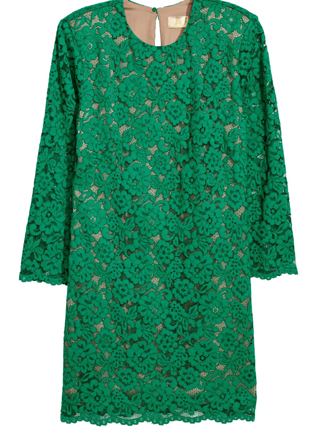 Зеленое кэжуал платье H&M однотонное