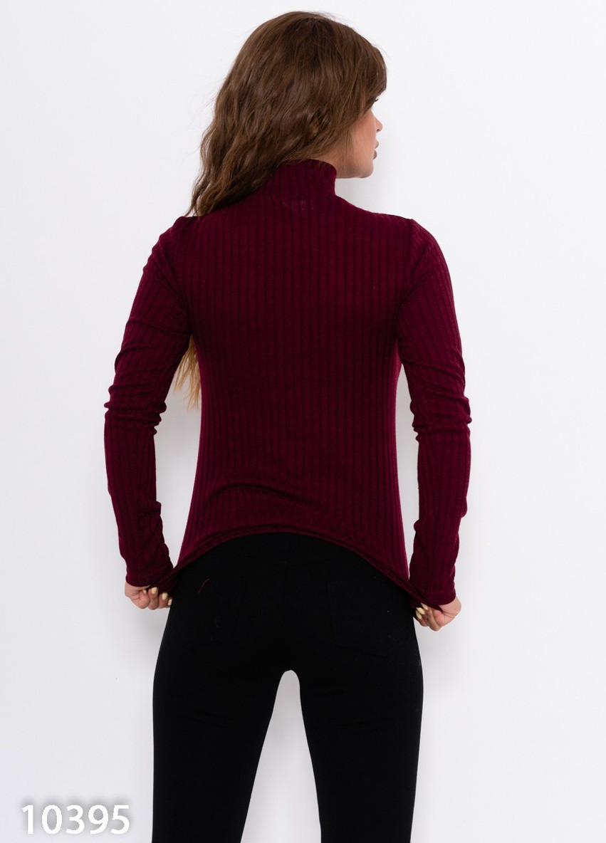 Бордовый демисезонный светр жіночий пуловер ISSA PLUS 10395