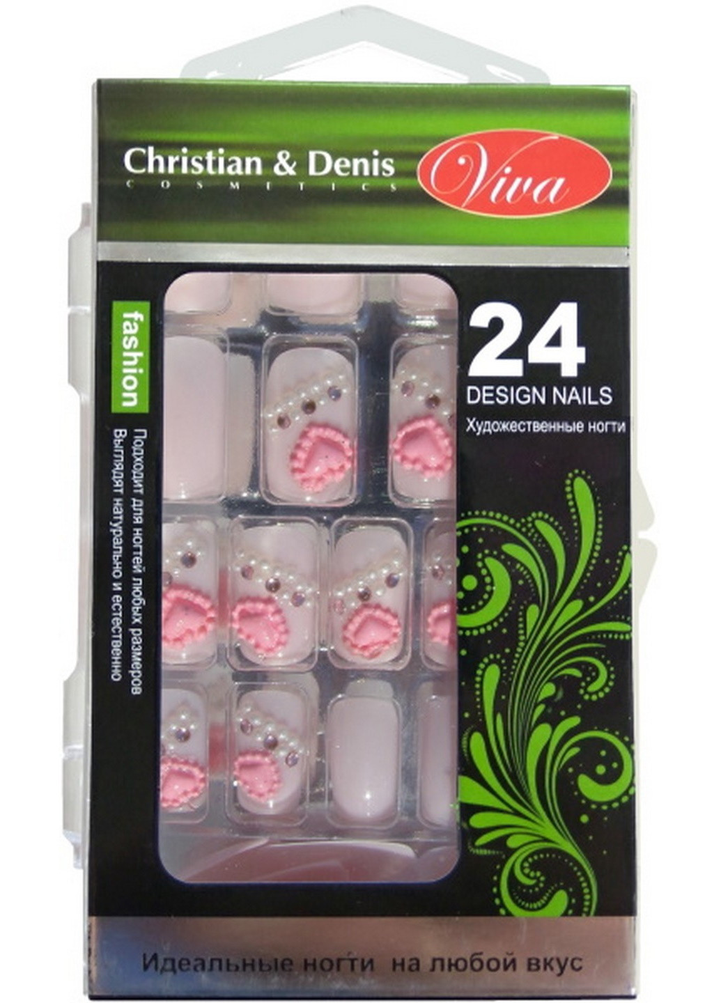 Ногти накладные 3 D в упаковке 24 шт 3D-221 Viva (224999584)