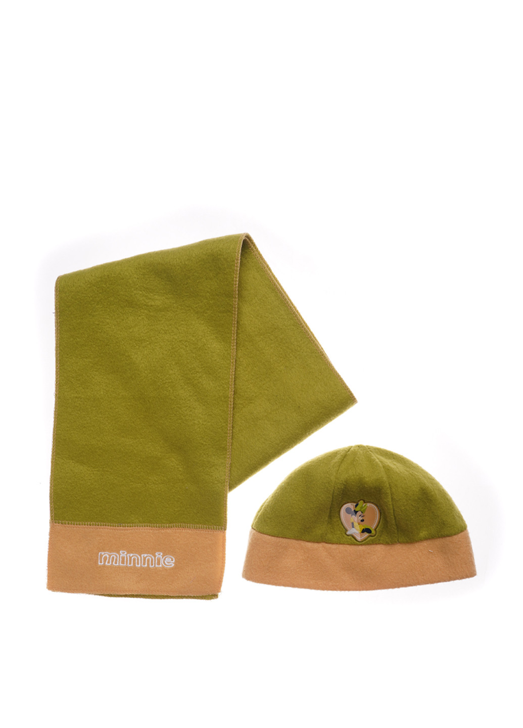 Зеленый демисезонный комплект (шапка, шарф) Disney