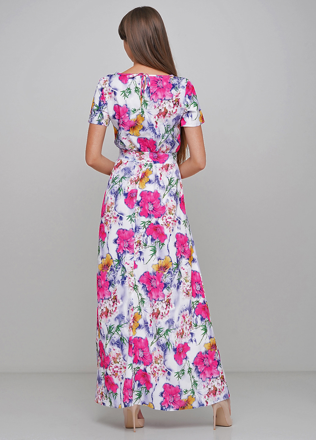 Комбінована кежуал плаття, сукня кльош Anastasimo з квітковим принтом