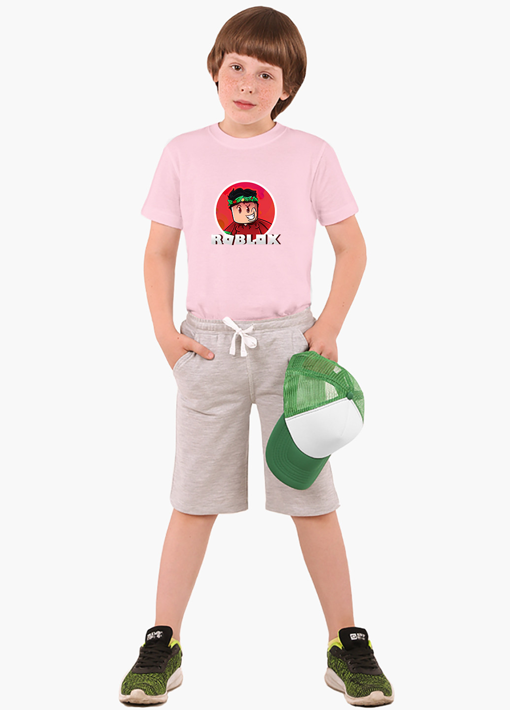 Рожева демісезонна футболка дитяча роблокс (roblox) (9224-1225) MobiPrint