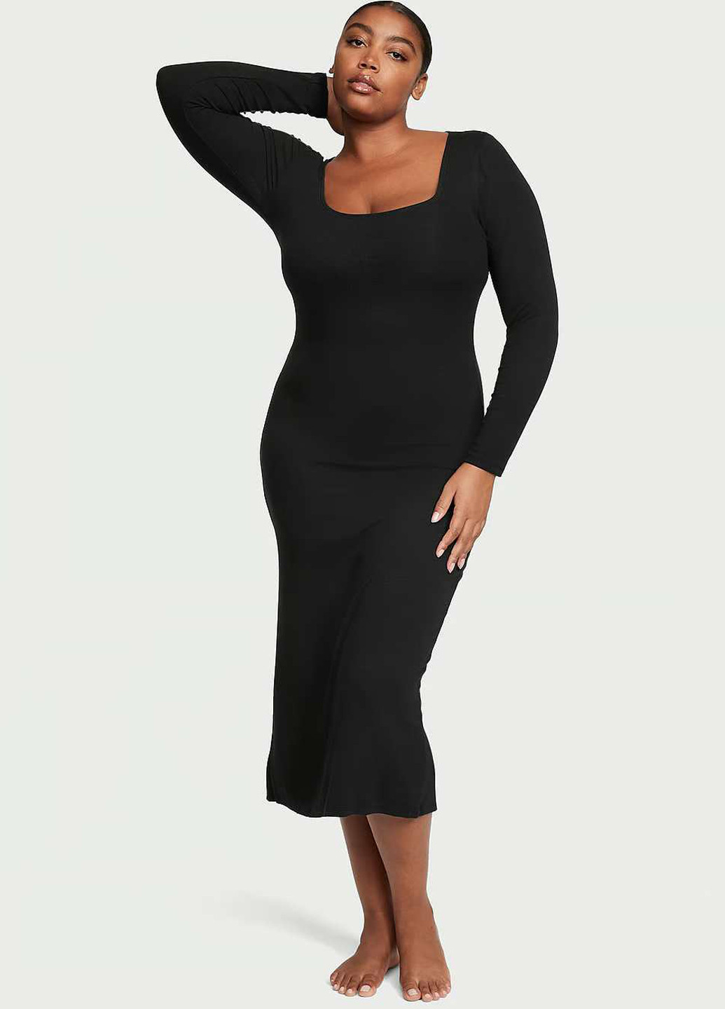 Черное кэжуал платье силуэтная Victoria's Secret однотонное