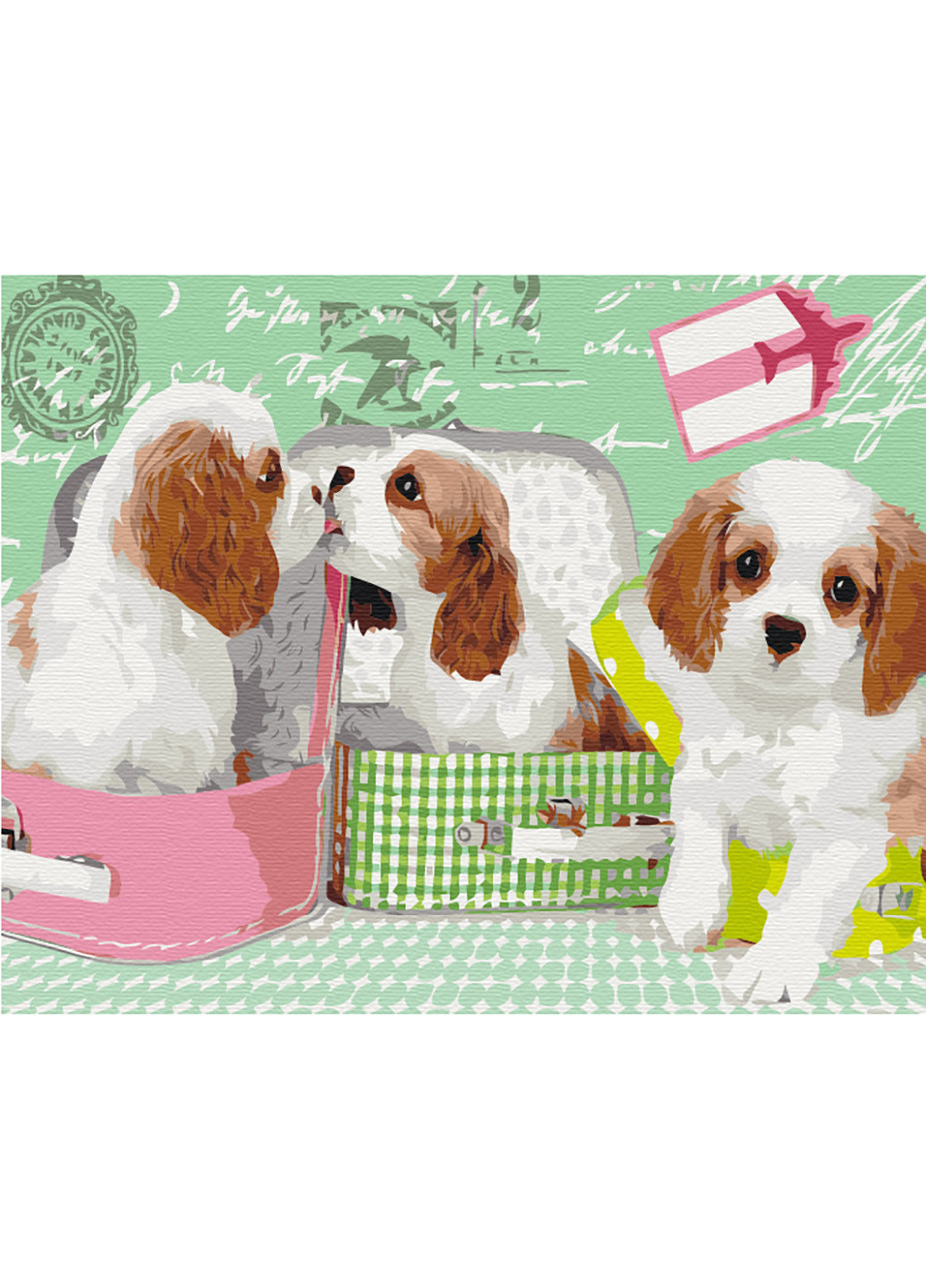 Картина по номерам "Милые щеночки в чемоданах" Brushme (225544805)