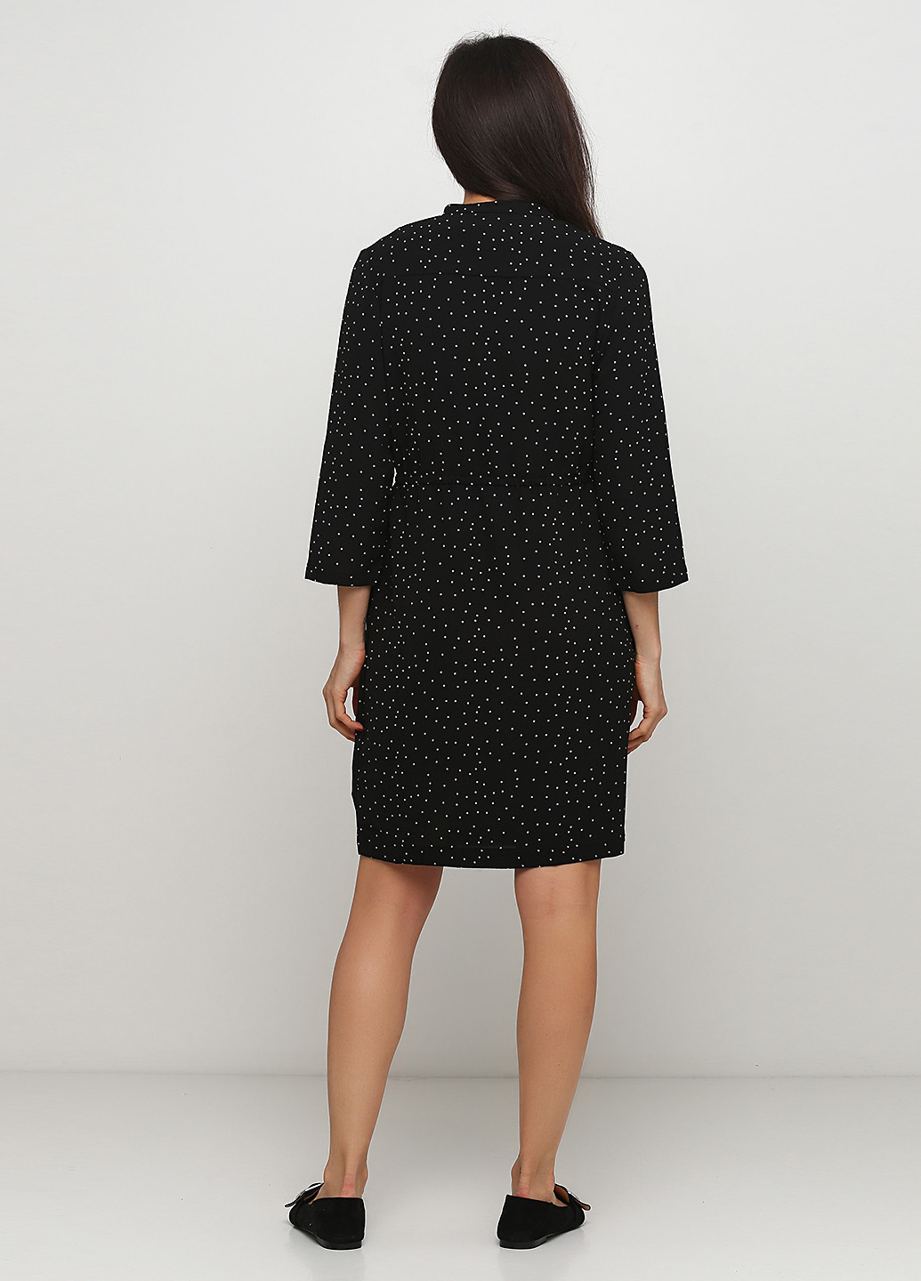Черное кэжуал платье Desires в горошек
