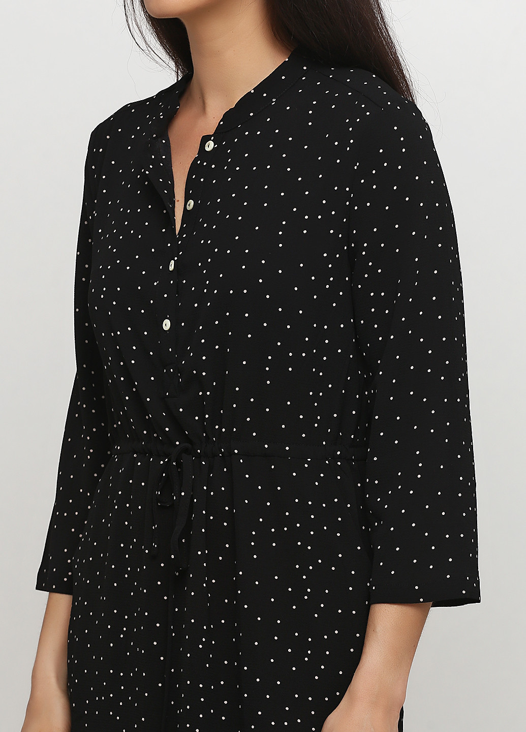 Черное кэжуал платье Desires в горошек