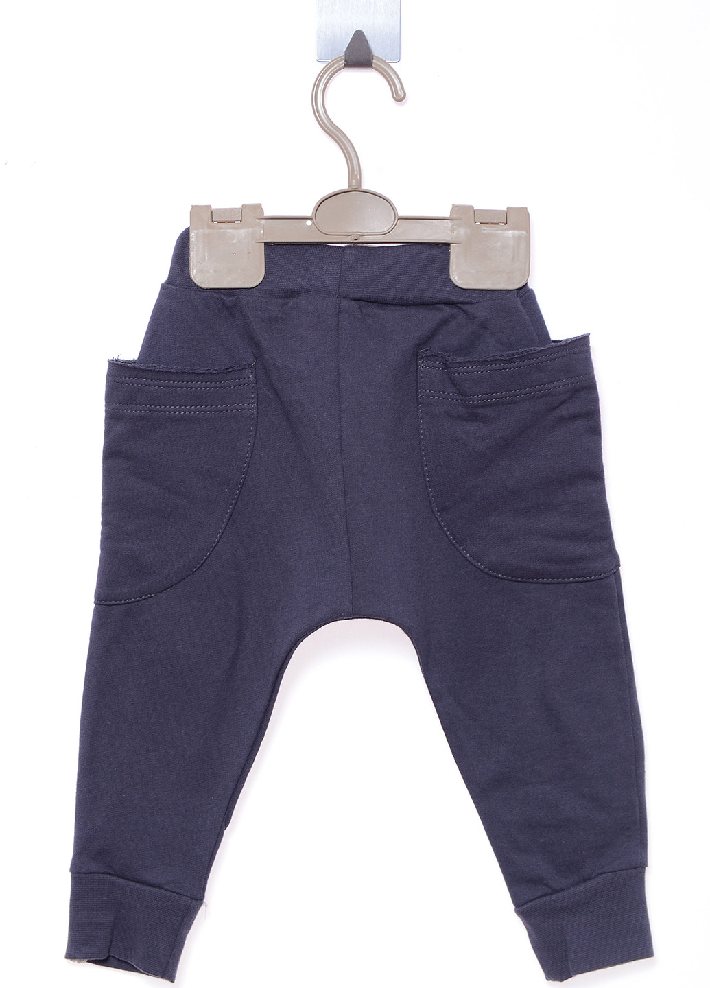 Синие кэжуал демисезонные брюки с высокой талией MOI NOI