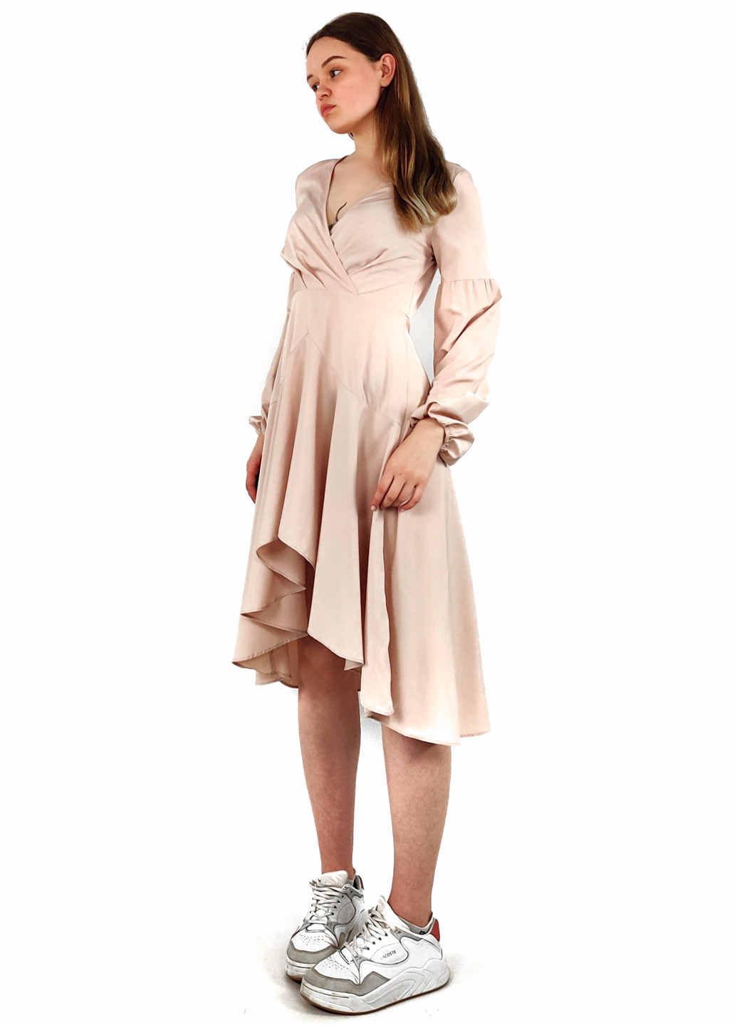 Светло-бежевое кэжуал платье для беременных клеш Boohoo однотонное