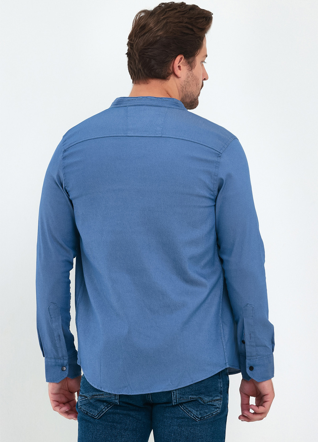 Индиго джинсовая рубашка однотонная Trend Collection