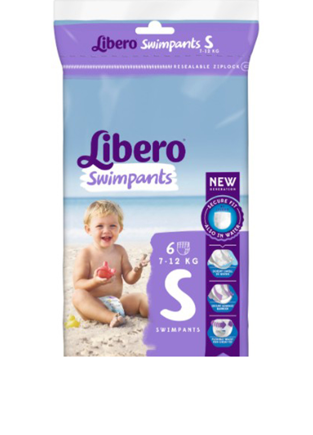 Підгузки-трусики Swimpants Small (7-12 кг), 6 шт. Libero (201708986)