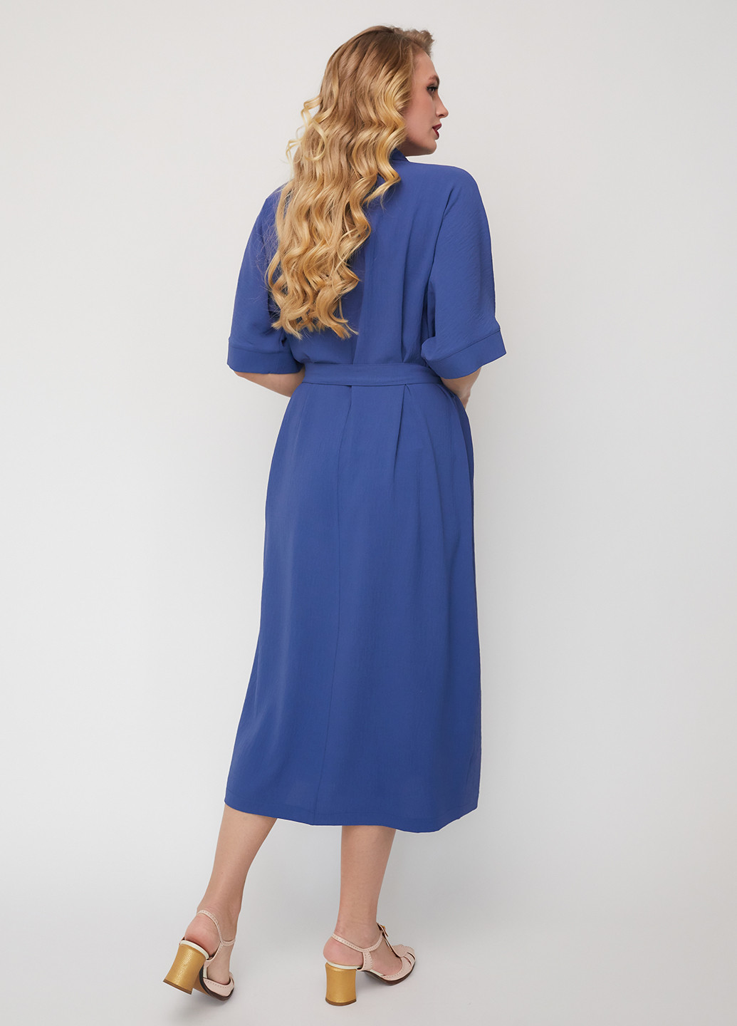 Синя кежуал сукня сорочка Miledi однотонна