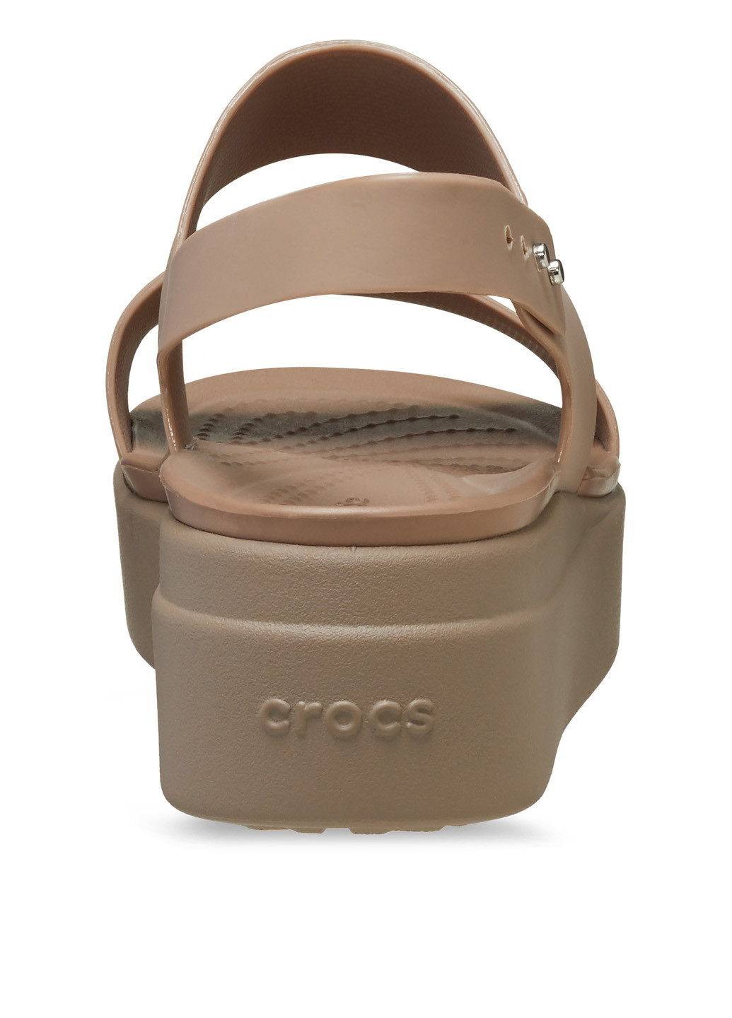 Темно-бежевые босоножки Crocs на кнопках