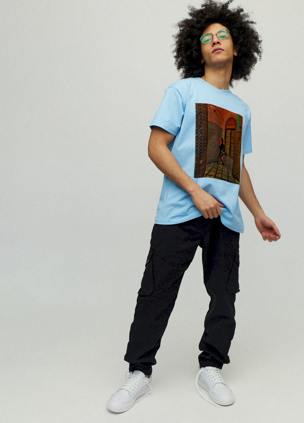 Блакитна футболка чоловіча YAPPI