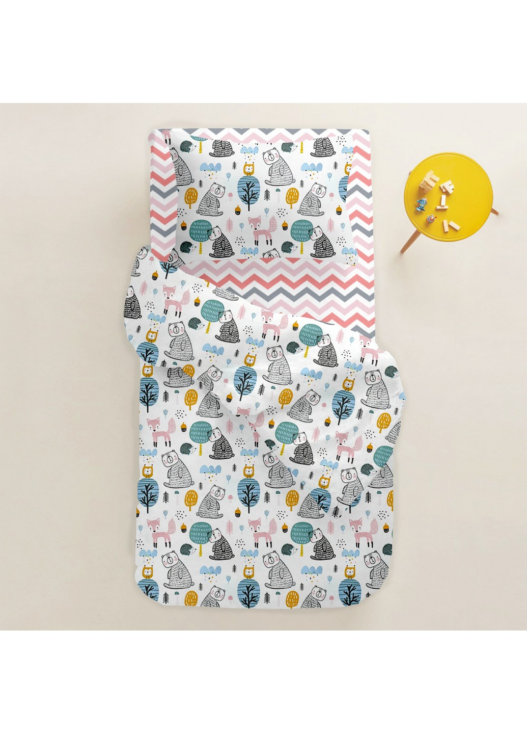 Простыни полуторные набор WHITE / ZIGZAG GREY ROSE 155х240 см (2 шт) Cosas (250459876)