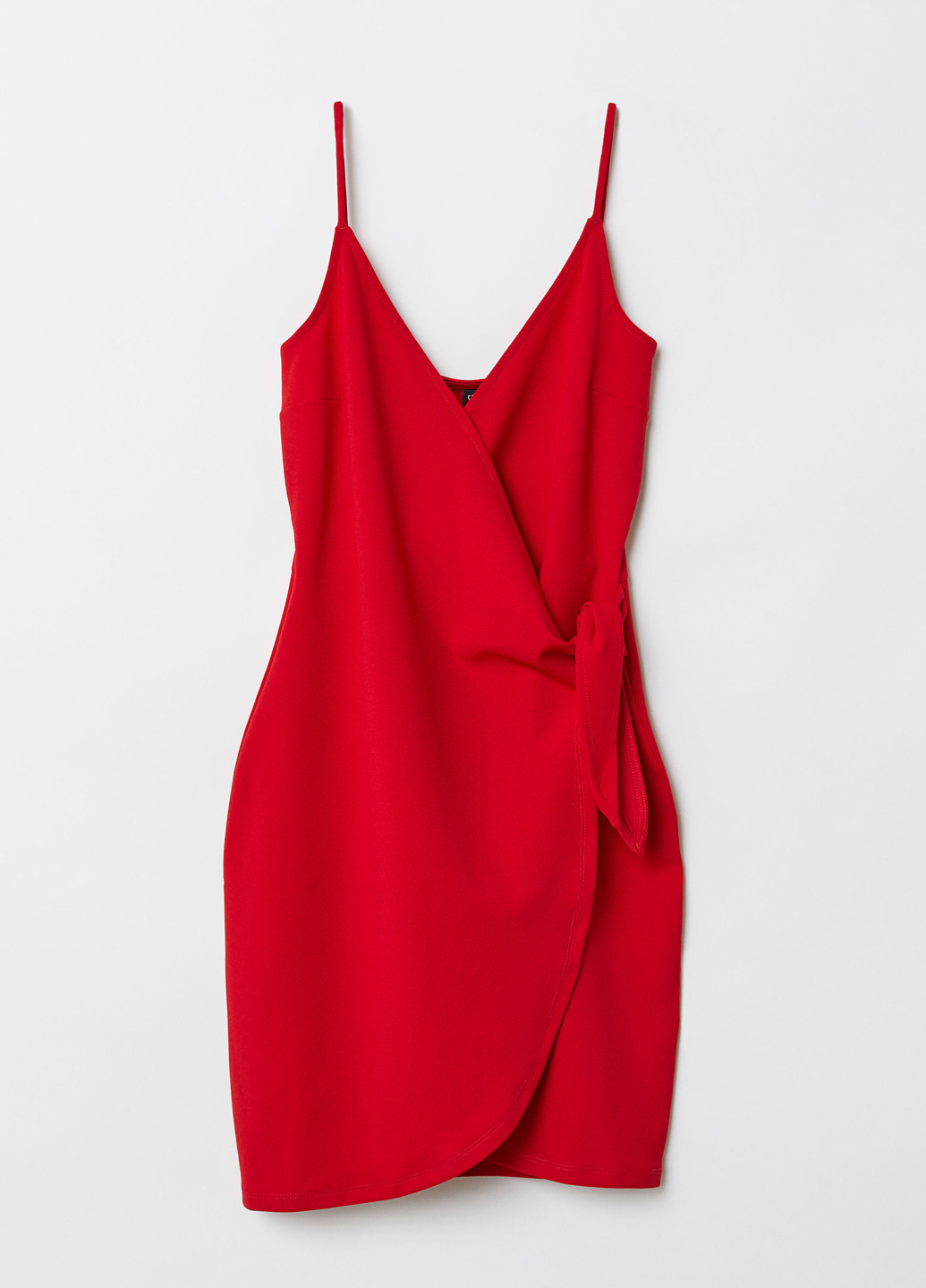 Червона кежуал сукня на запах H&M однотонна
