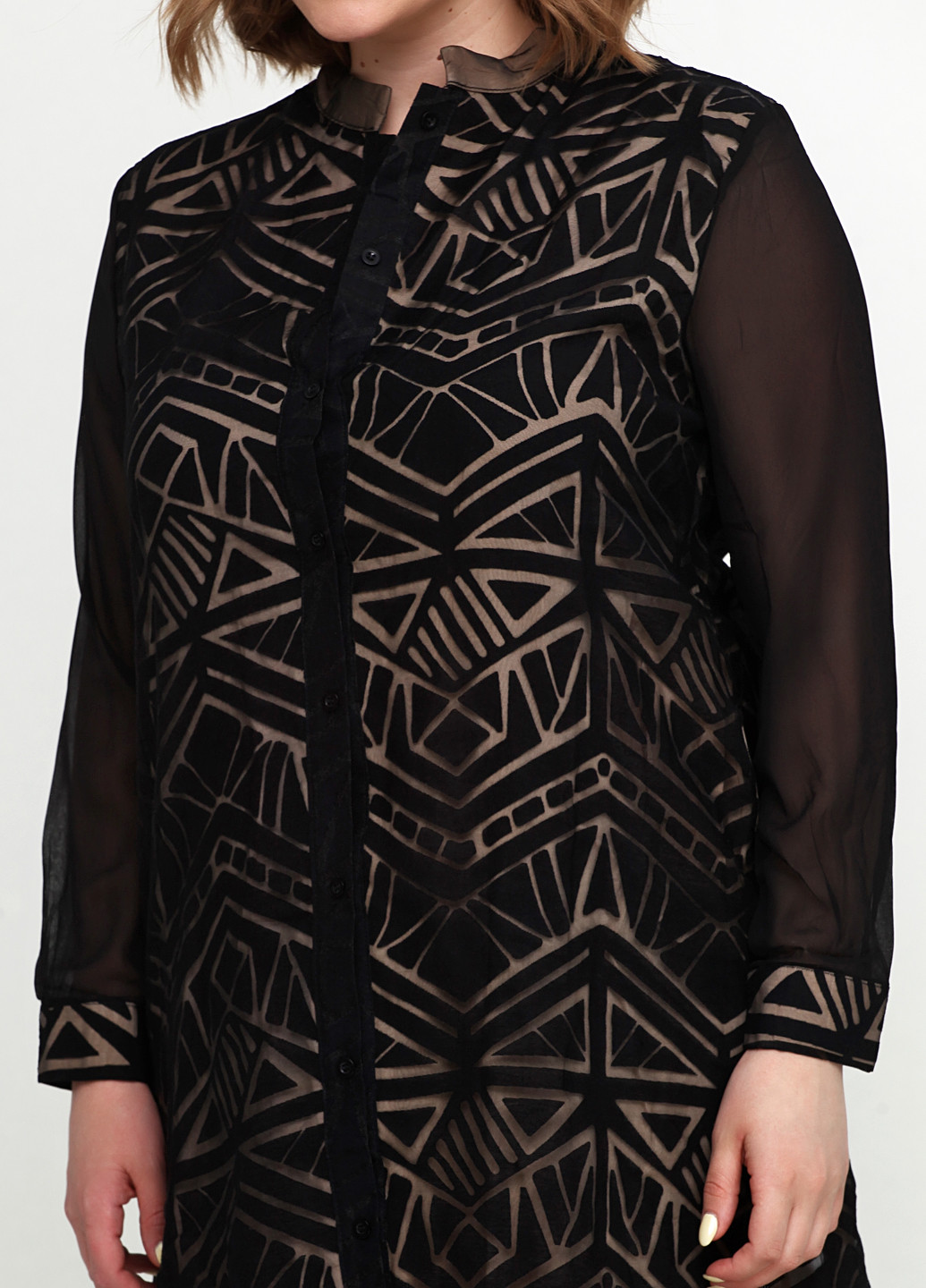 Черное кэжуал платье Neslay с геометрическим узором