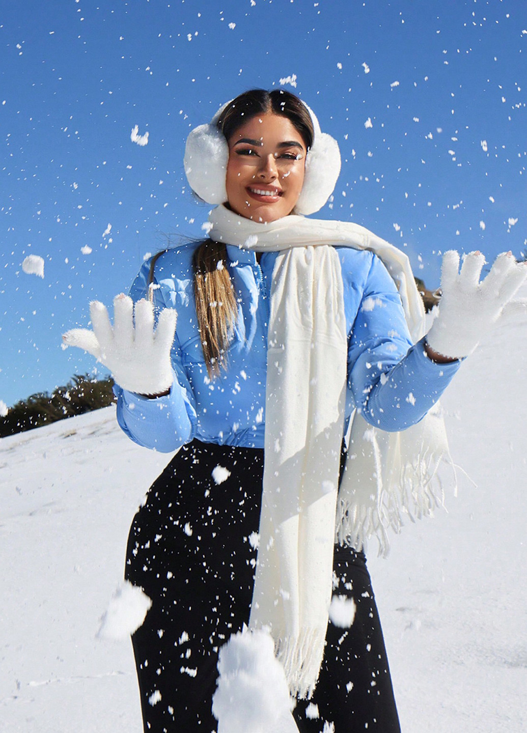 Голубая демисезонная куртка SHEIN