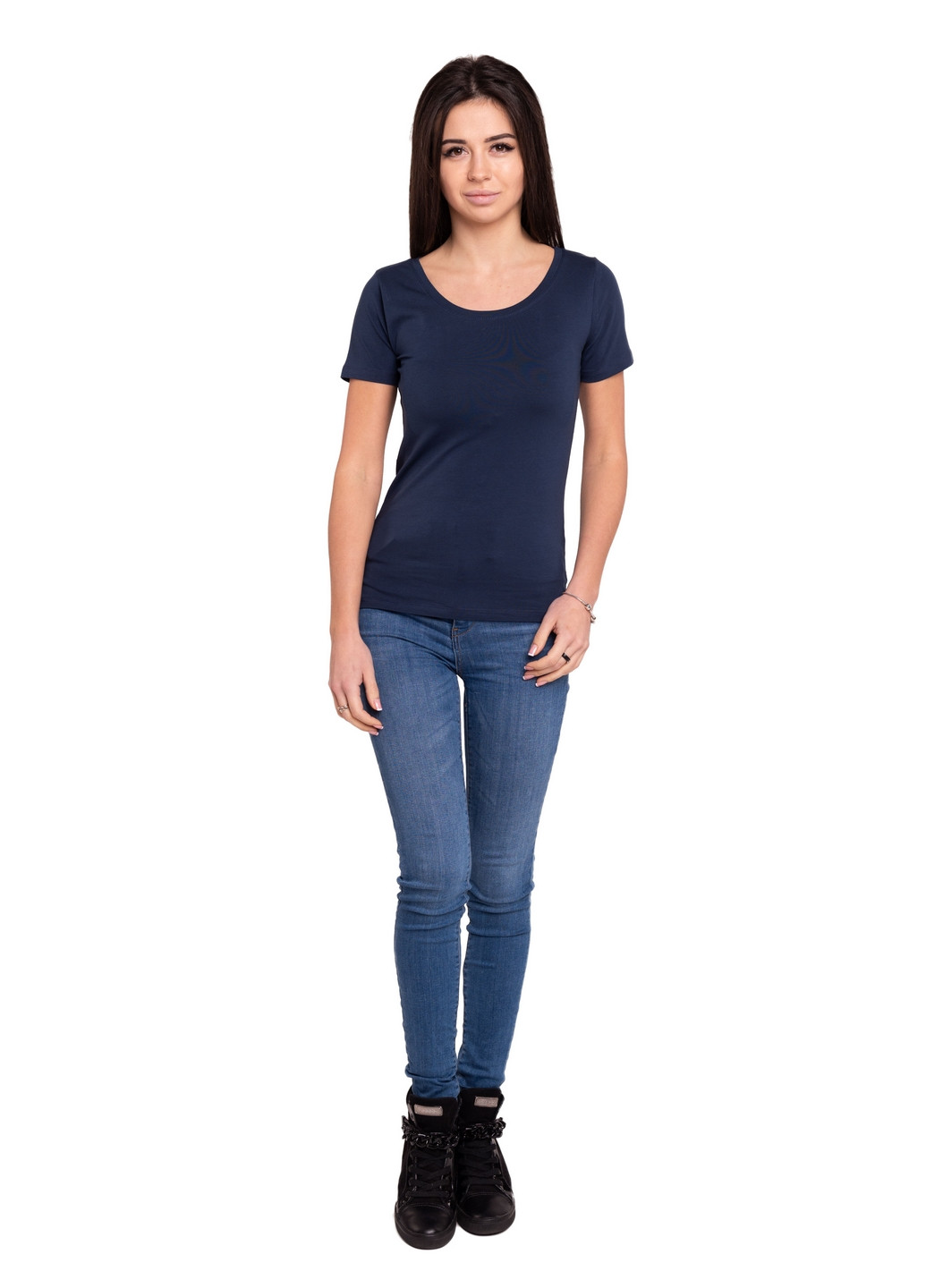 Темно-синяя всесезон футболка женская Наталюкс 41-2347