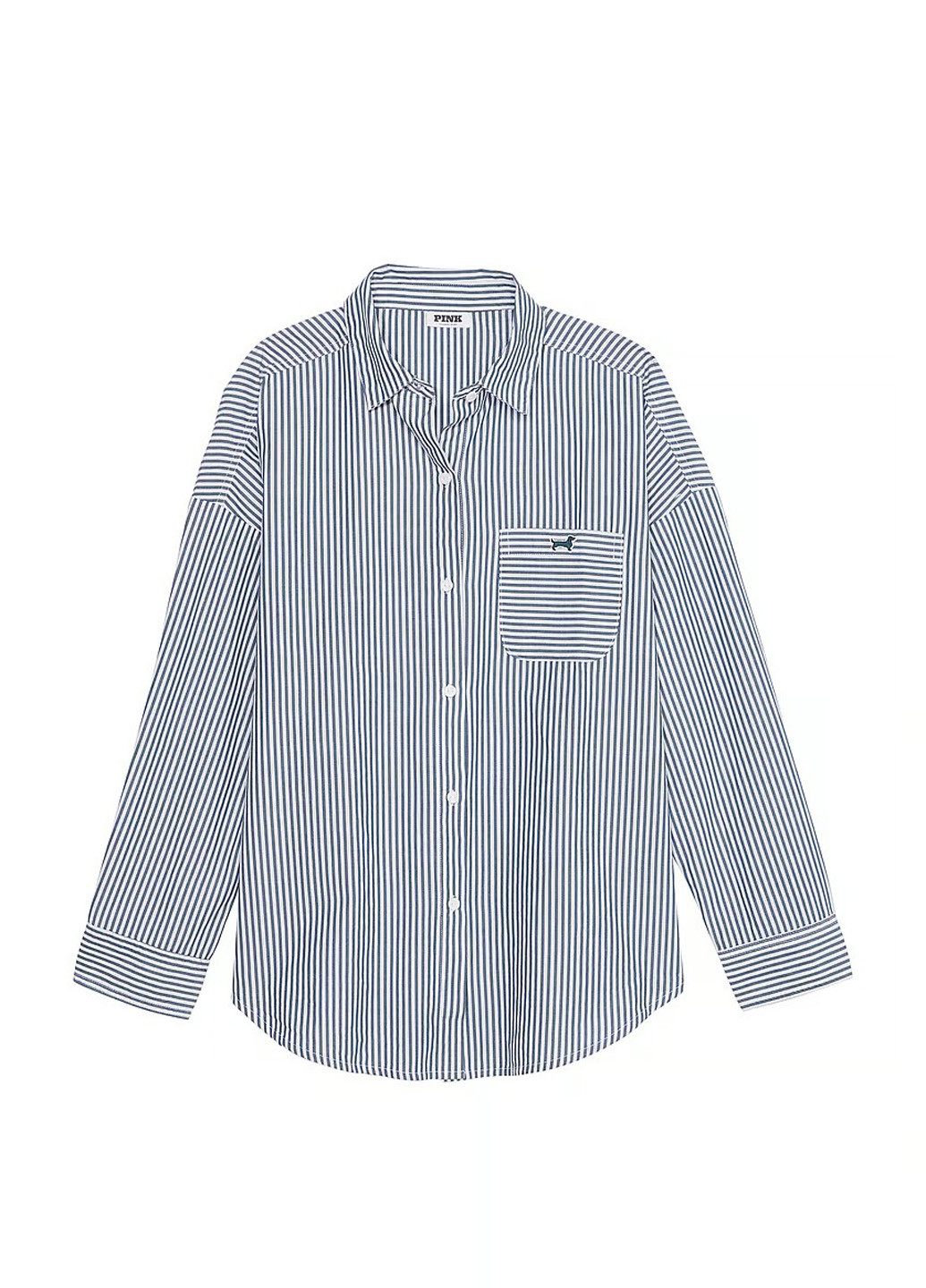 Белая домашний рубашка в полоску Victoria's Secret