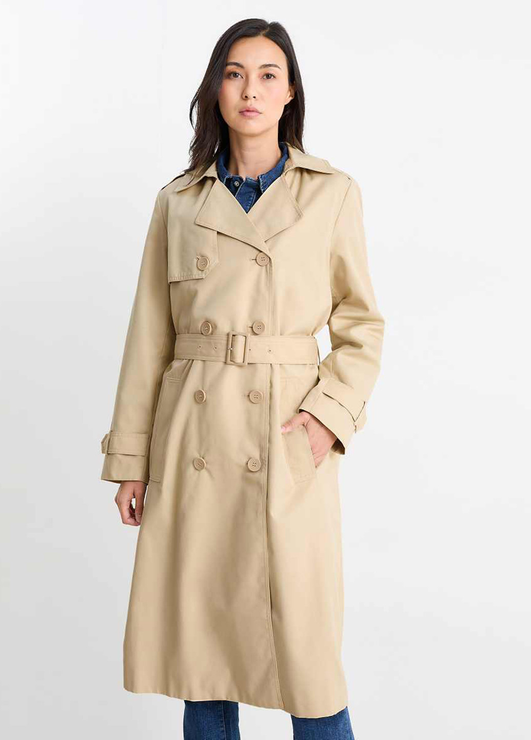 Плащ C&A тренчкот на гудзиках демісезон (367804000)