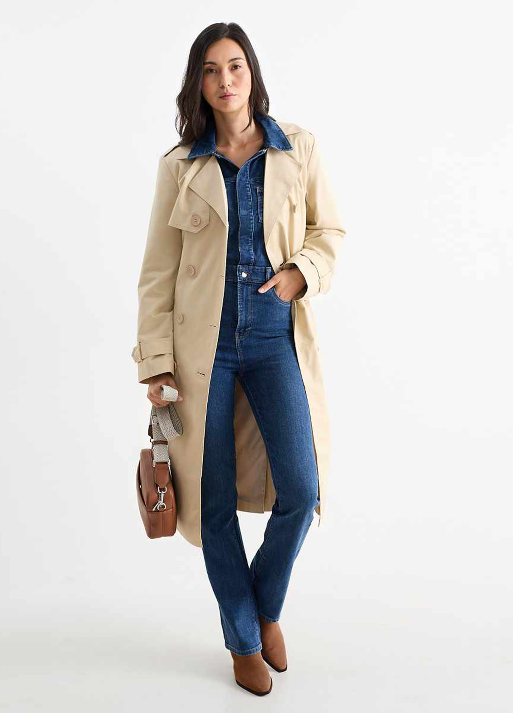 Плащ C&A тренчкот на гудзиках демісезон (367804000)