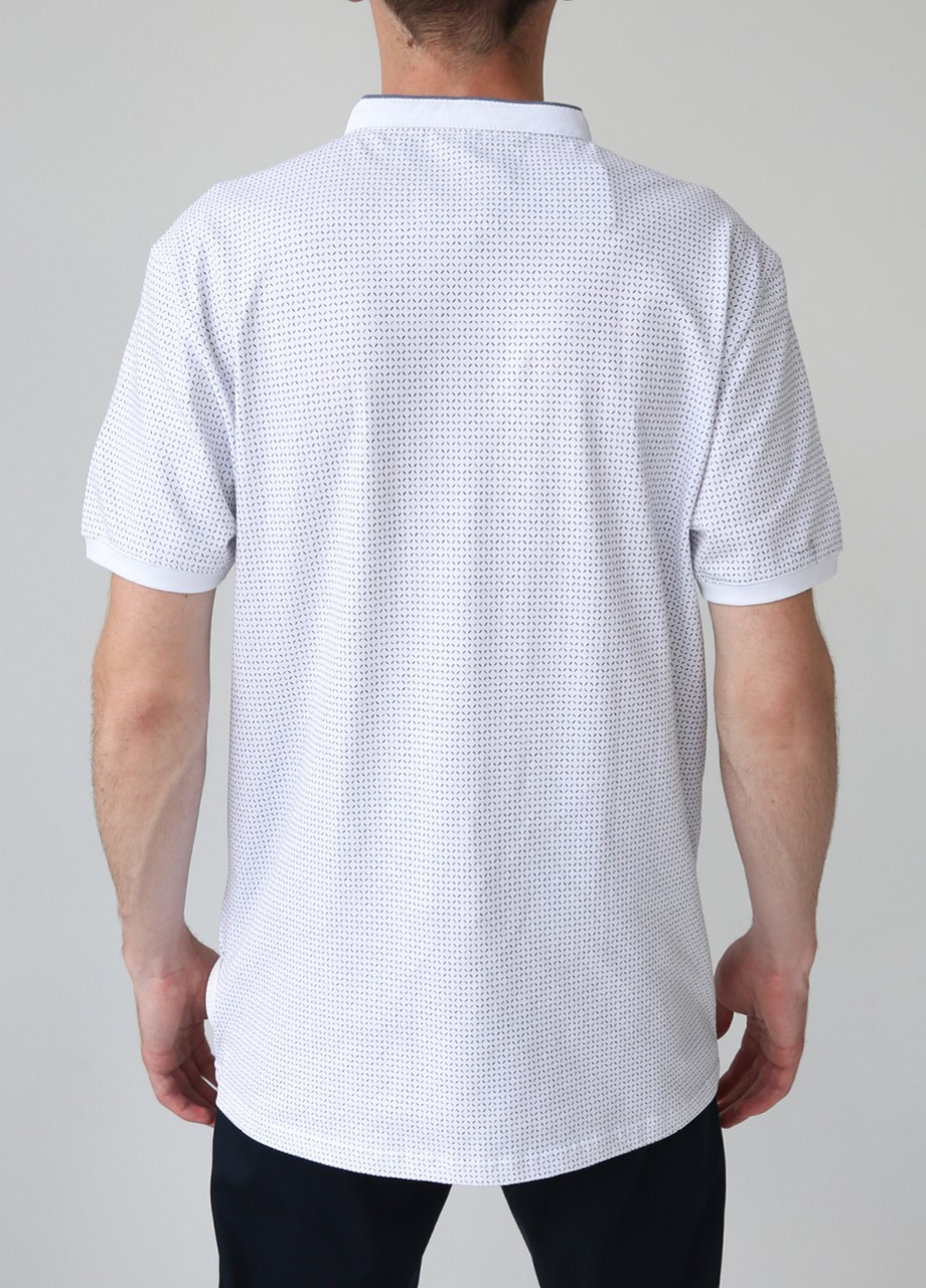 Белая футболка-поло мужское белое воротник стойка на молнии для мужчин MCS