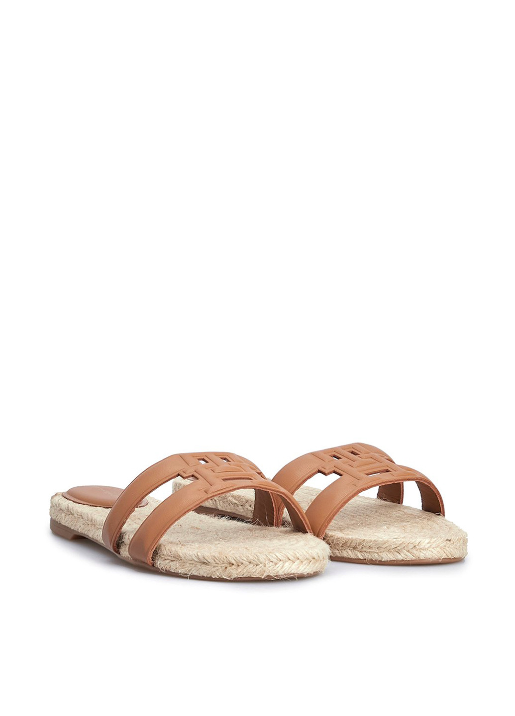 Коричневые шлепанцы Tommy Hilfiger с тиснением, с логотипом