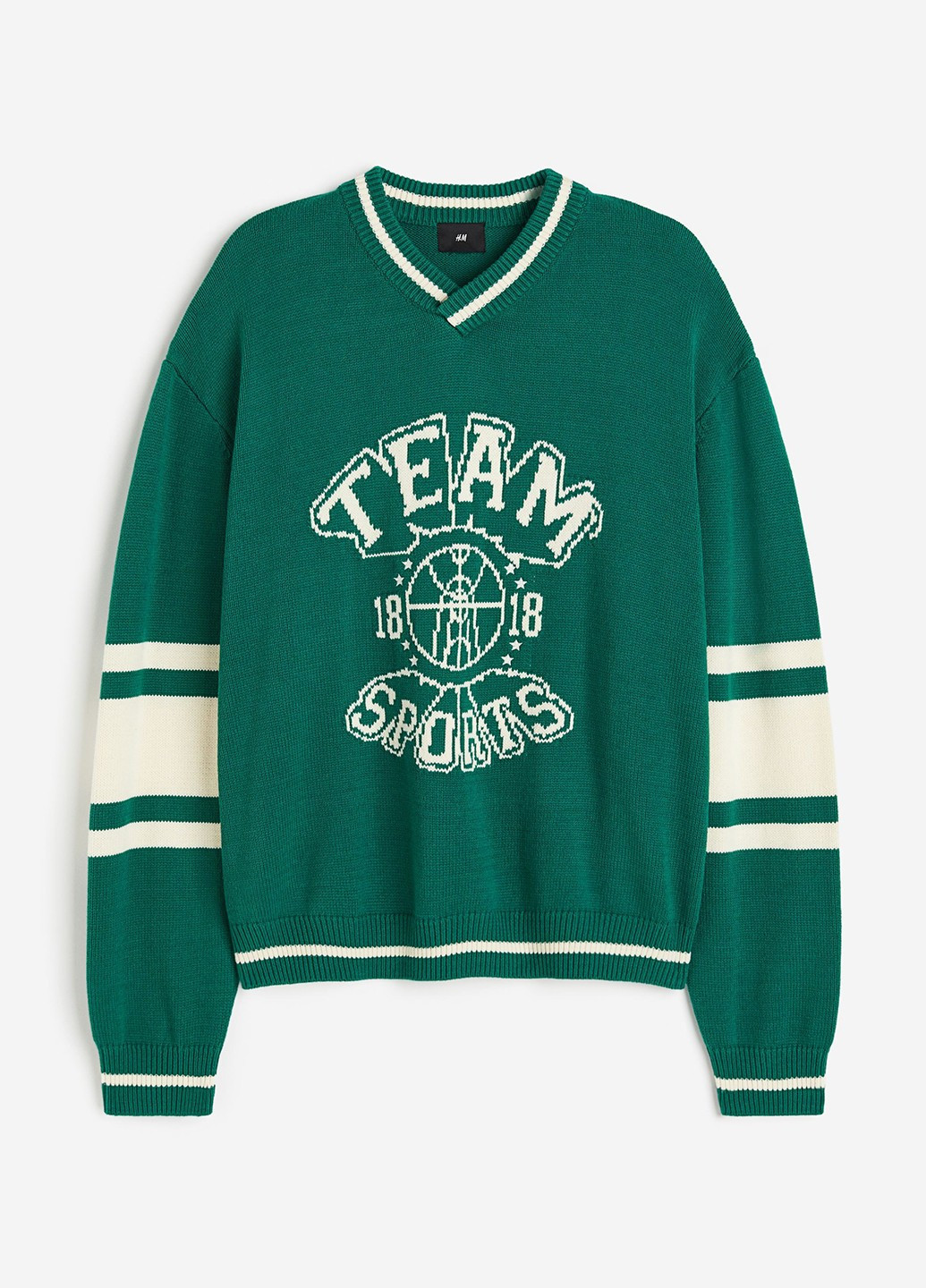 Зеленый зимний пуловер пуловер H&M