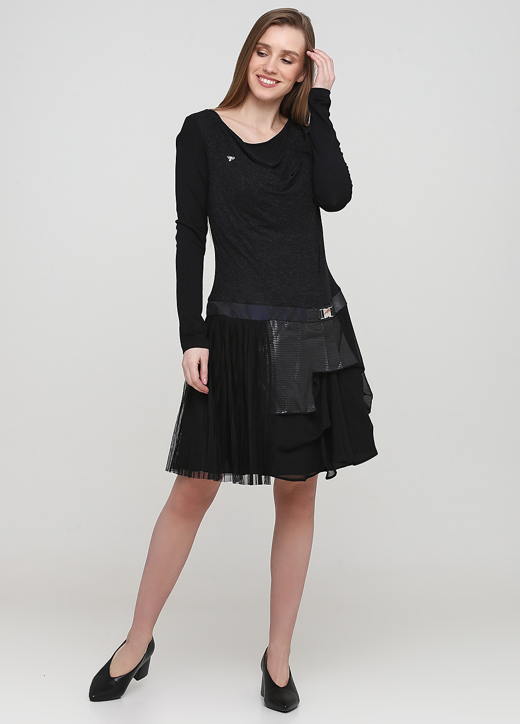 Черное кэжуал платье La Mode Est Avous однотонное