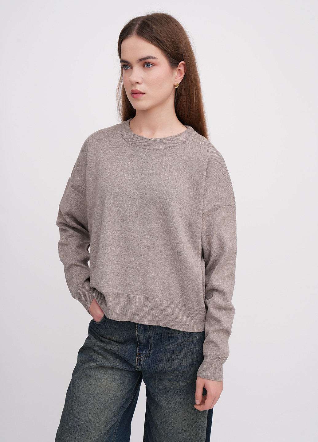 Кофейный демисезонный свитер EQUILIBRI