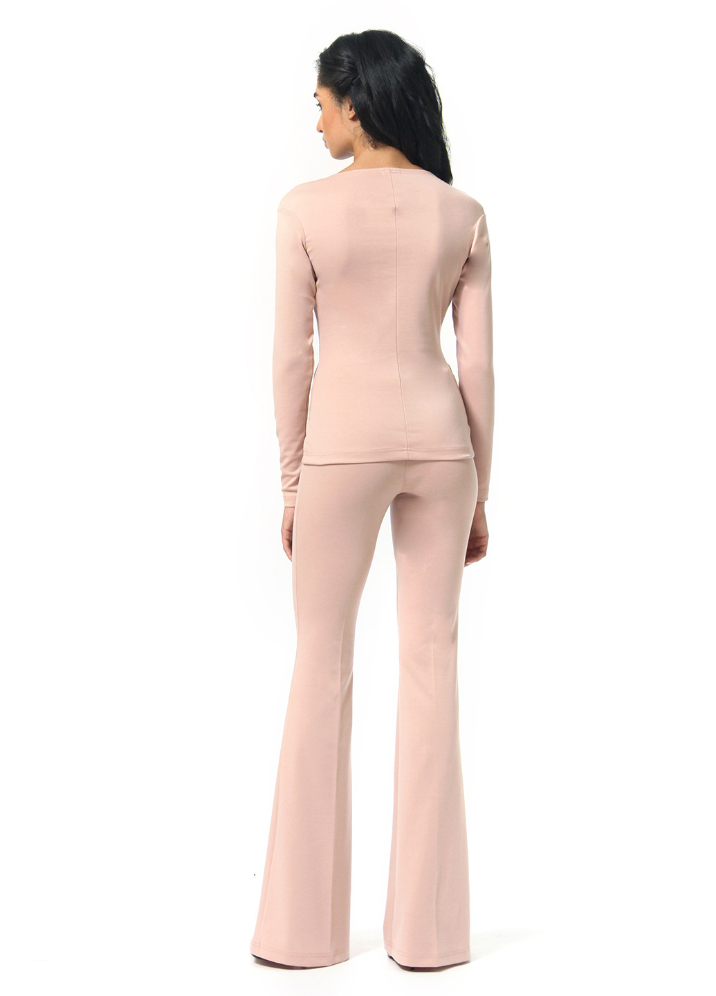 Персиковый демисезонный комплект (блуза, брюки) FEM
