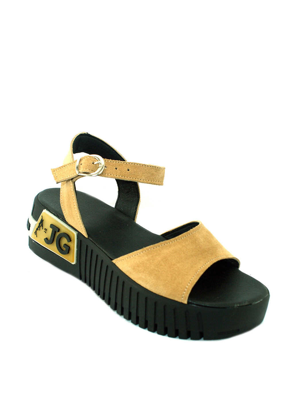 Бежевые босоножки Mila с ремешком с логотипом